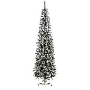 6.5ft Premier Flocked Green Lapland Spruce Pine Snow Christmas Tree