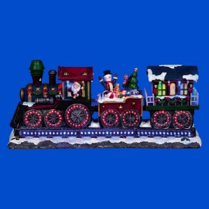 Christmas Train with Rotating Effect LED Wheels
