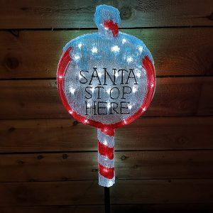 Lumineo LED Acrylic Santa Stop Here